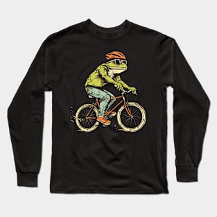 Funny Frog On A Bike Long Sleeve T-Shirt